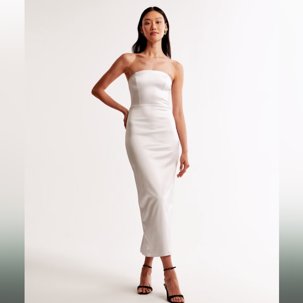 Abercrombie Strapless Satin Sculpt Maxi Dress